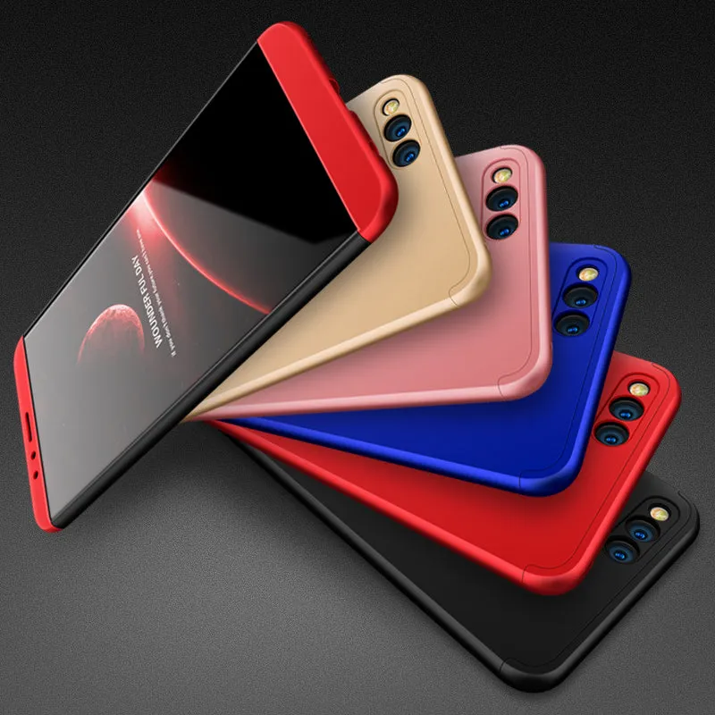 For HUAWEI Honor 7X 360 Degree Non-slip Shockproof Full Protective Back Case black
