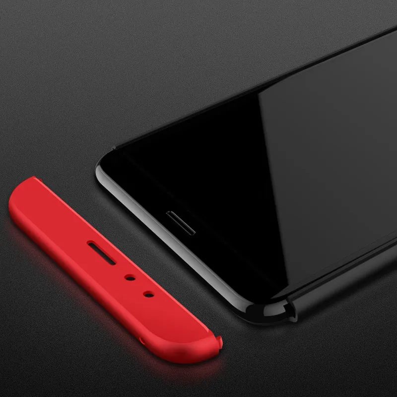 For HUAWEI Honor 7X 360 Degree Non-slip Shockproof Full Protective Back Case black