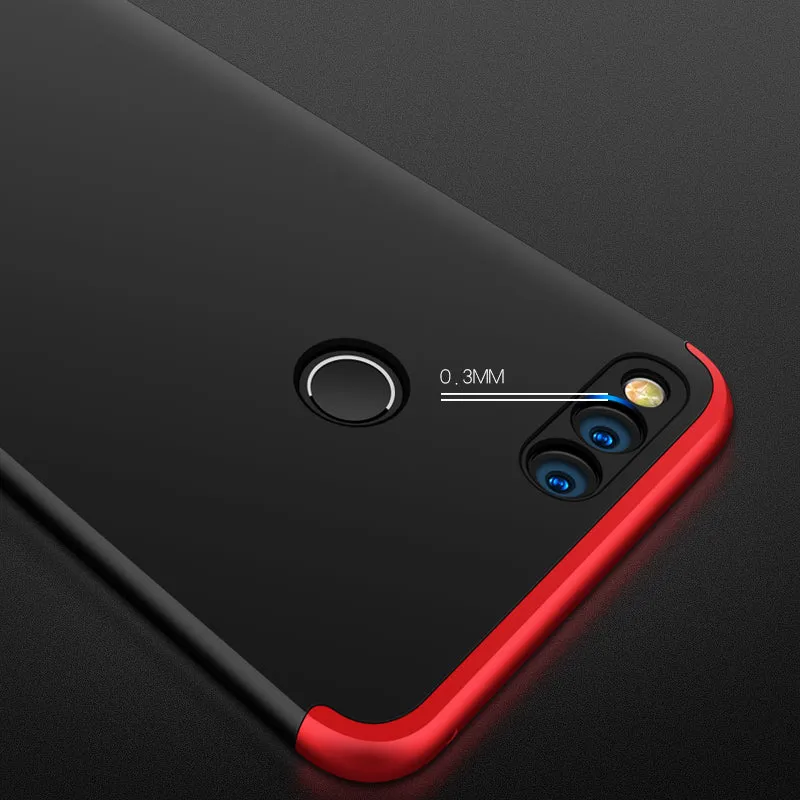 For HUAWEI Honor 7X 360 Degree Non-slip Shockproof Full Protective Back Case black
