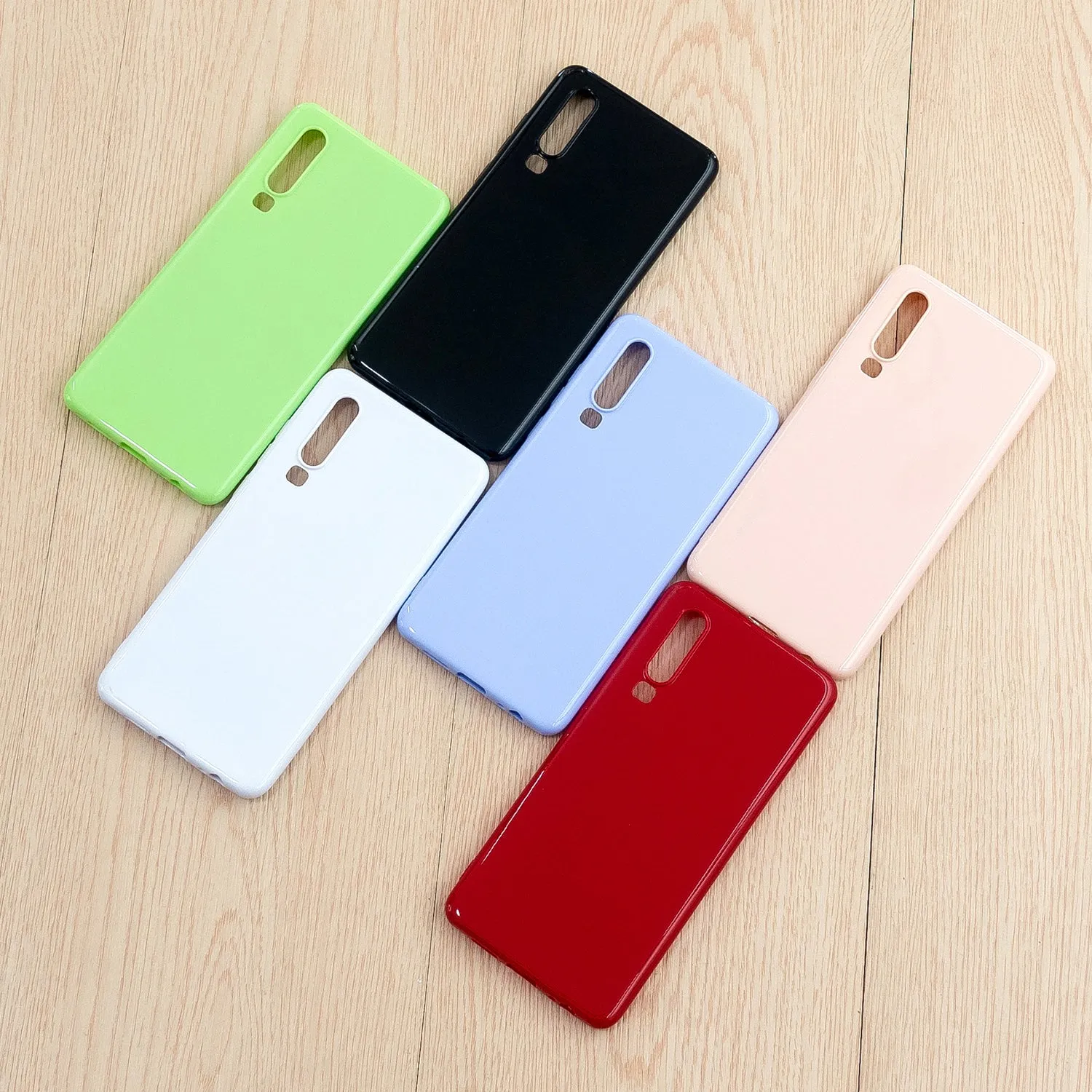 For HUAWEI P30/P30 Lite/P30 Pro Cellphone Case Simple Profile Soft TPU Scratch Proof Phone Shell Fluorescent green