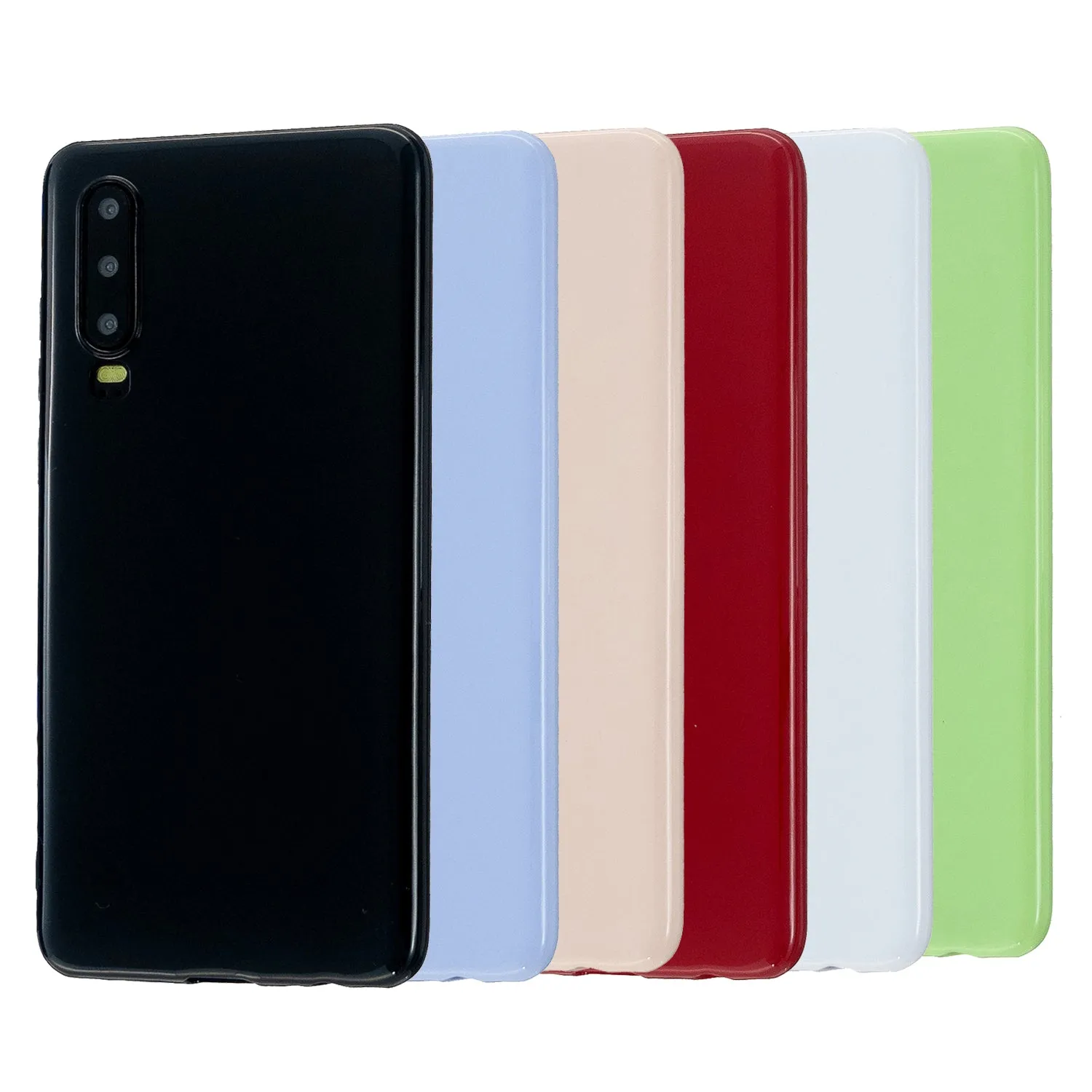 For HUAWEI P30/P30 Lite/P30 Pro Cellphone Case Simple Profile Soft TPU Scratch Proof Phone Shell Fluorescent green