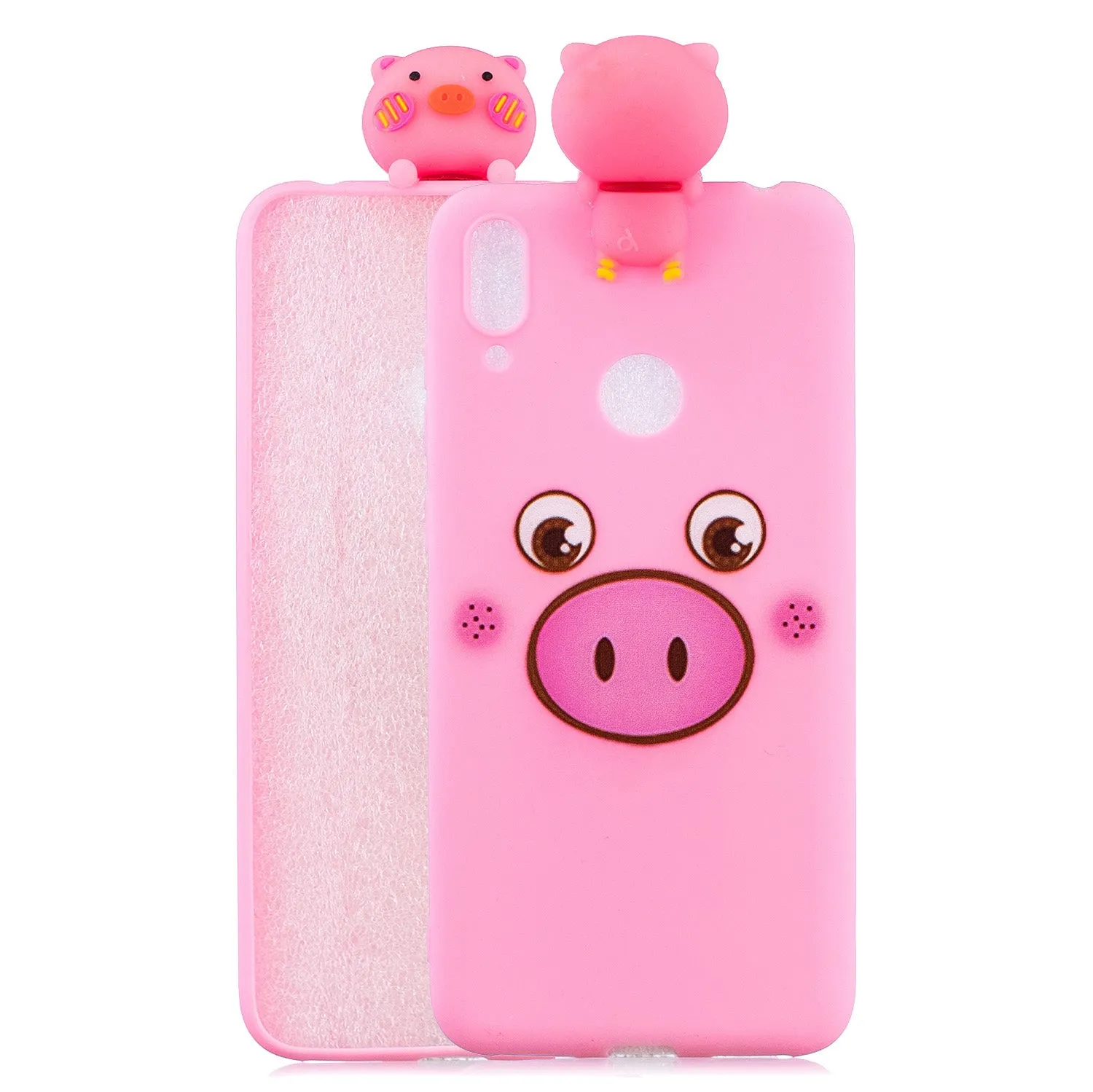 For Huawei Y6 2019 3D Cartoon Lovely Coloured Painted Soft TPU Back Cover Non-slip Shockproof Full Protective Case Love unicorn