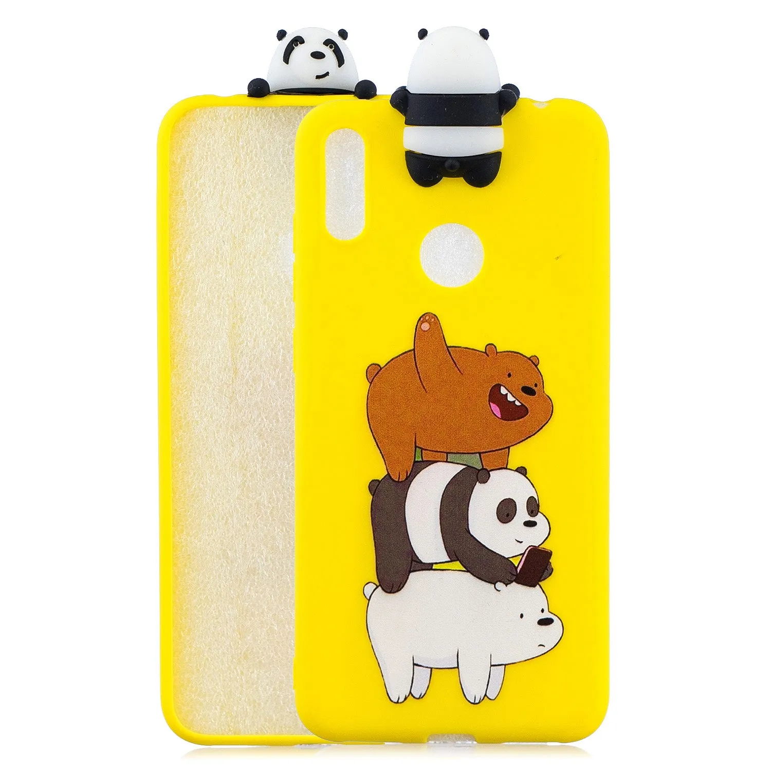 For Huawei Y6 2019 3D Cartoon Lovely Coloured Painted Soft TPU Back Cover Non-slip Shockproof Full Protective Case Love unicorn