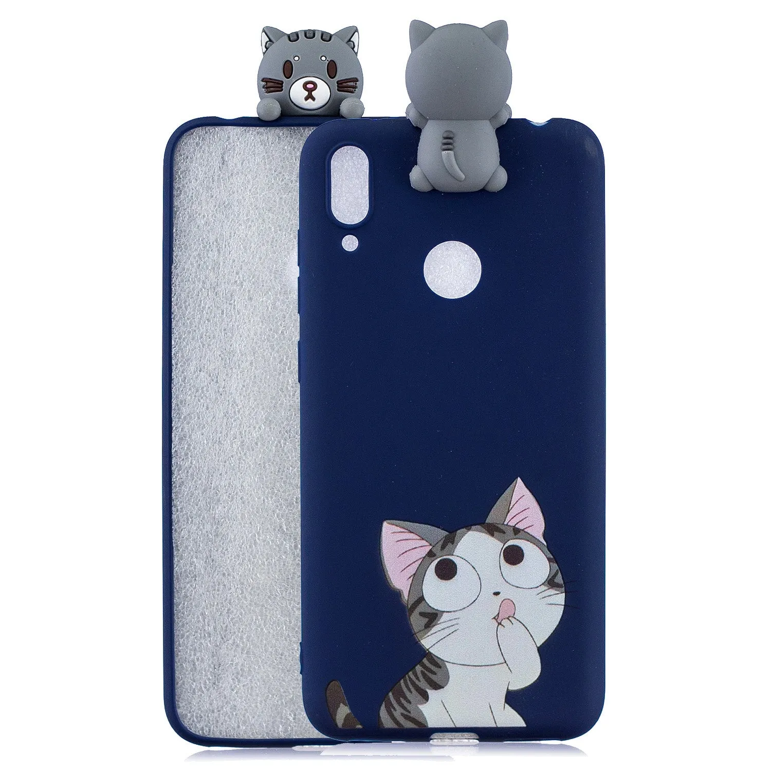 For Huawei Y6 2019 3D Cartoon Lovely Coloured Painted Soft TPU Back Cover Non-slip Shockproof Full Protective Case Love unicorn