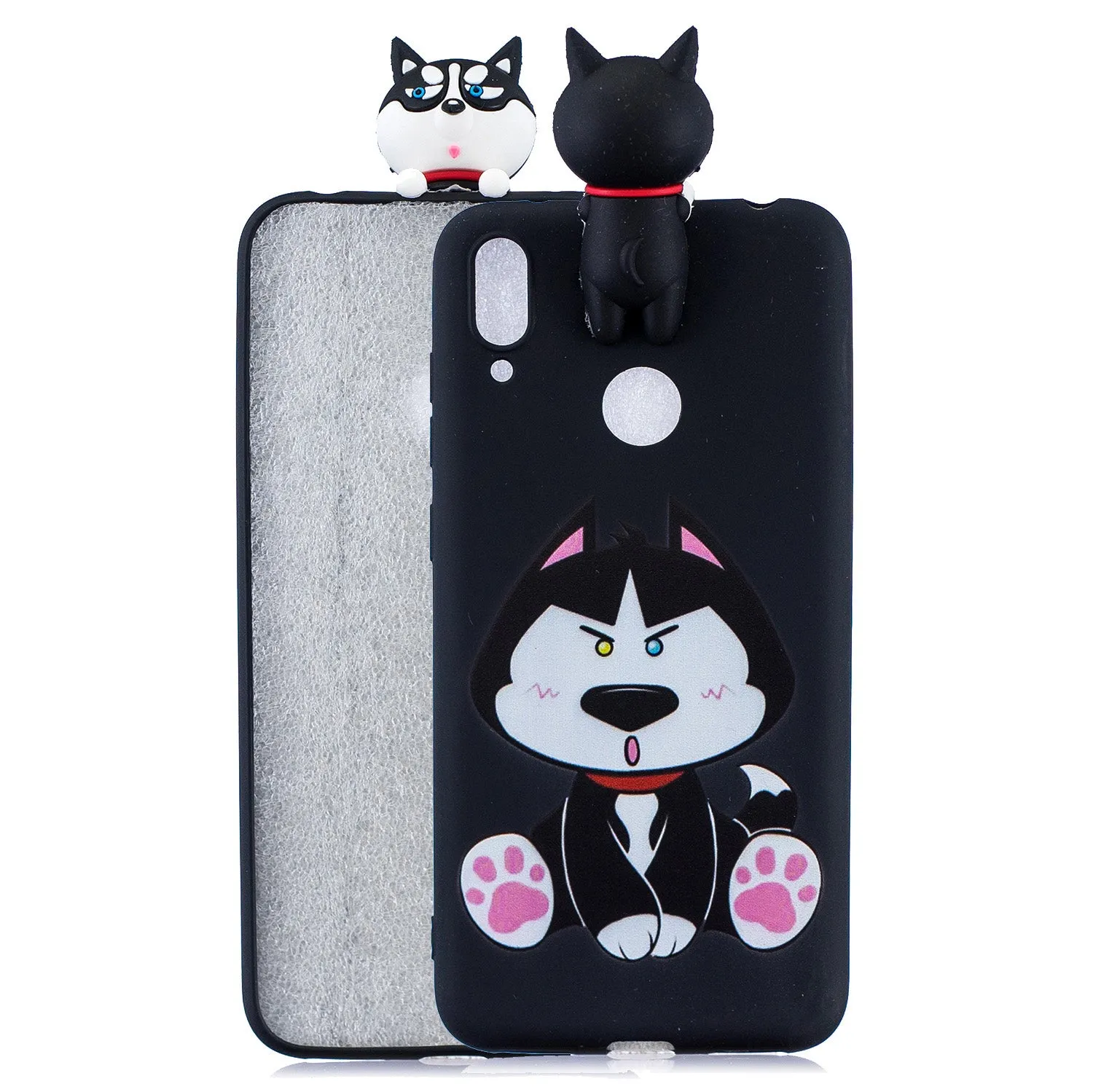 For Huawei Y6 2019 3D Cartoon Lovely Coloured Painted Soft TPU Back Cover Non-slip Shockproof Full Protective Case Love unicorn