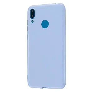 For HUAWEI Y6/Y7 Prime 2019 Glossy TPU Phone Case Mobile Phone Soft Cover Full Body Protection Taro purple