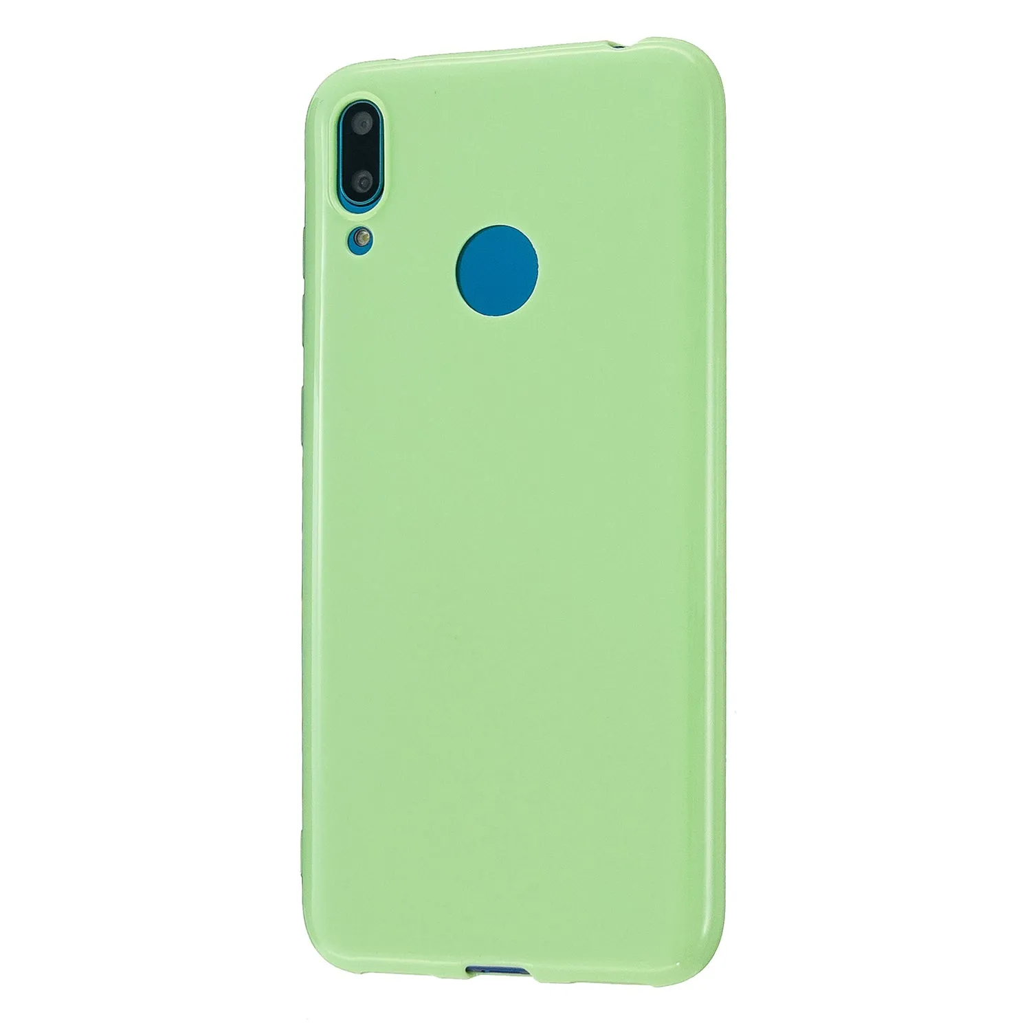 For HUAWEI Y6/Y7 Prime 2019 Glossy TPU Phone Case Mobile Phone Soft Cover Full Body Protection Taro purple