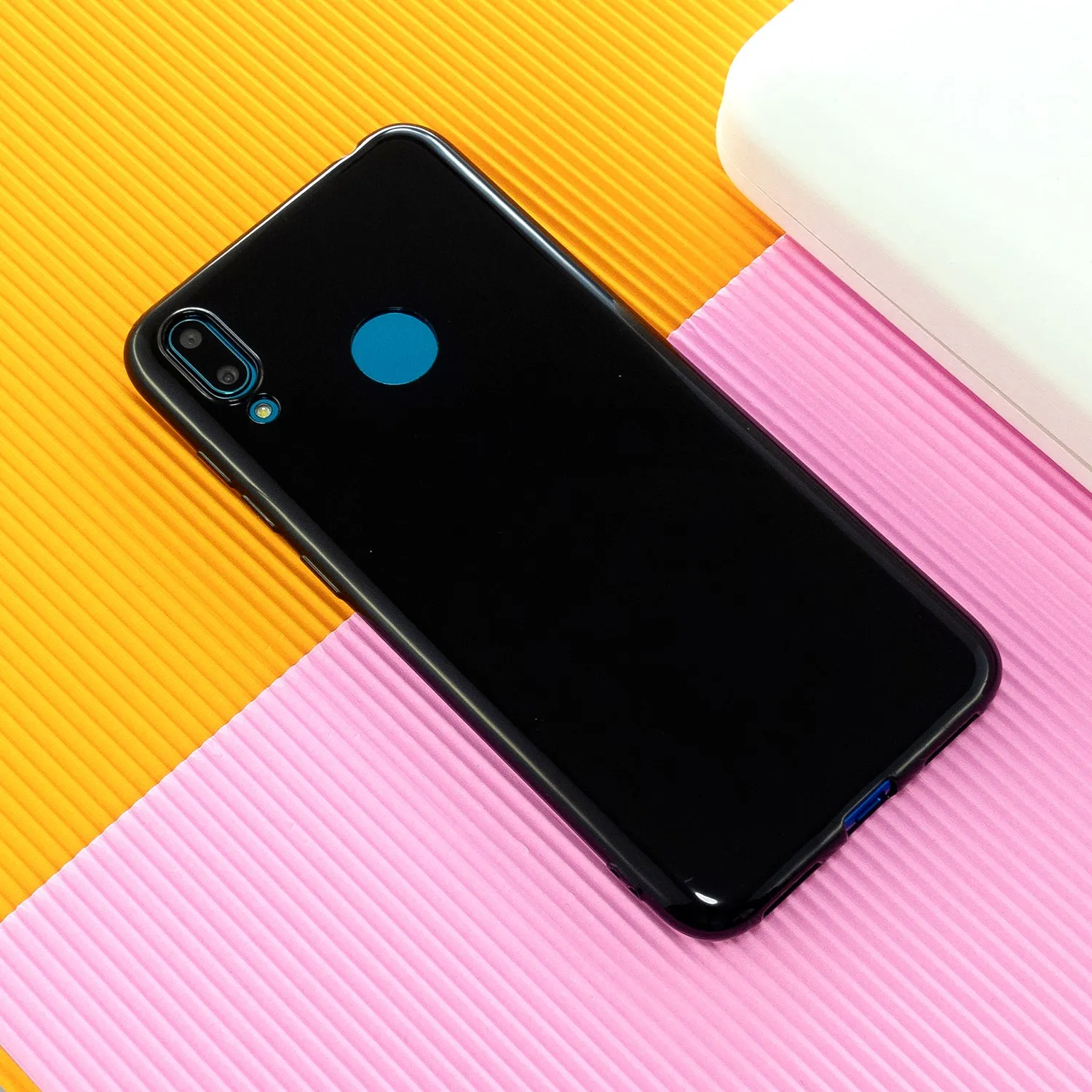 For HUAWEI Y6/Y7 Prime 2019 Glossy TPU Phone Case Mobile Phone Soft Cover Full Body Protection Taro purple