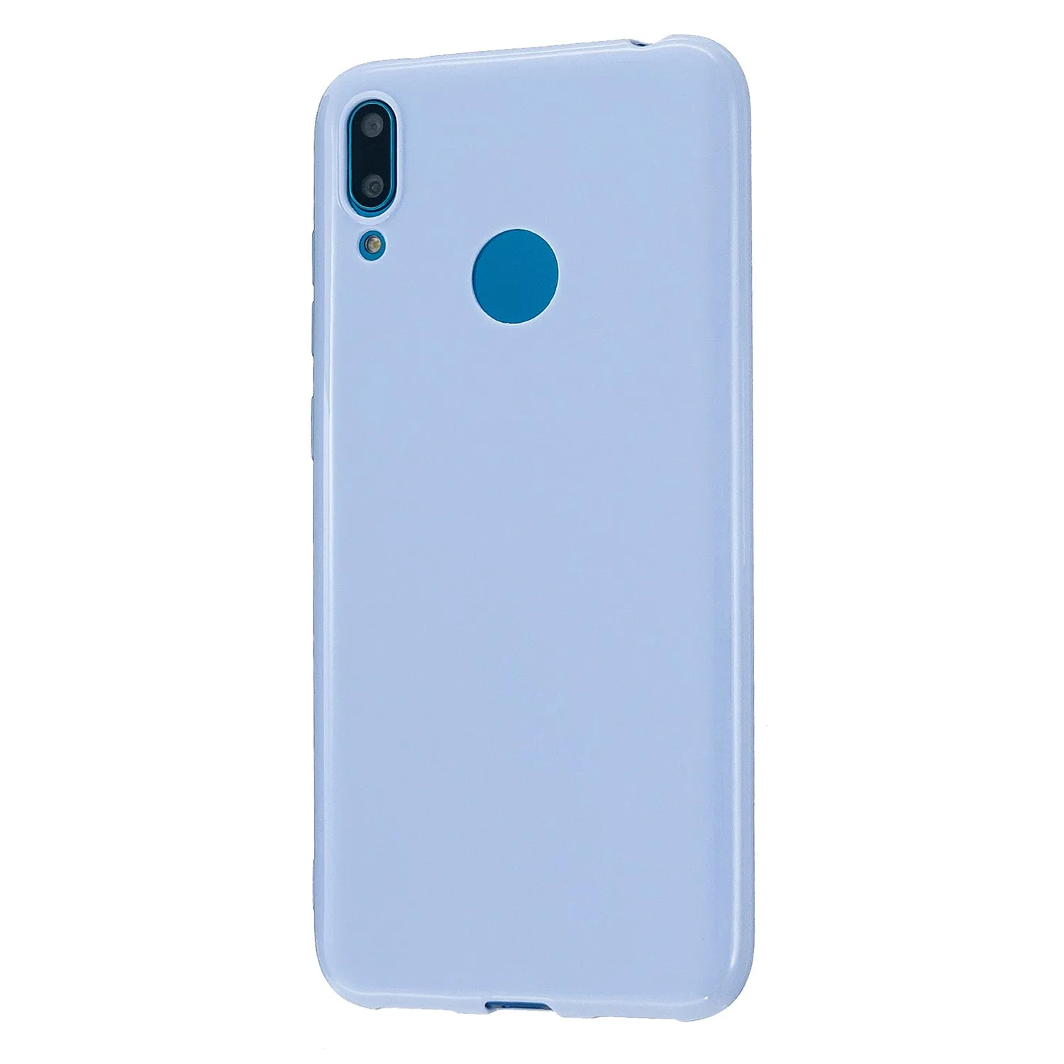 For HUAWEI Y6/Y7 Prime 2019 Glossy TPU Phone Case Mobile Phone Soft Cover Full Body Protection Taro purple