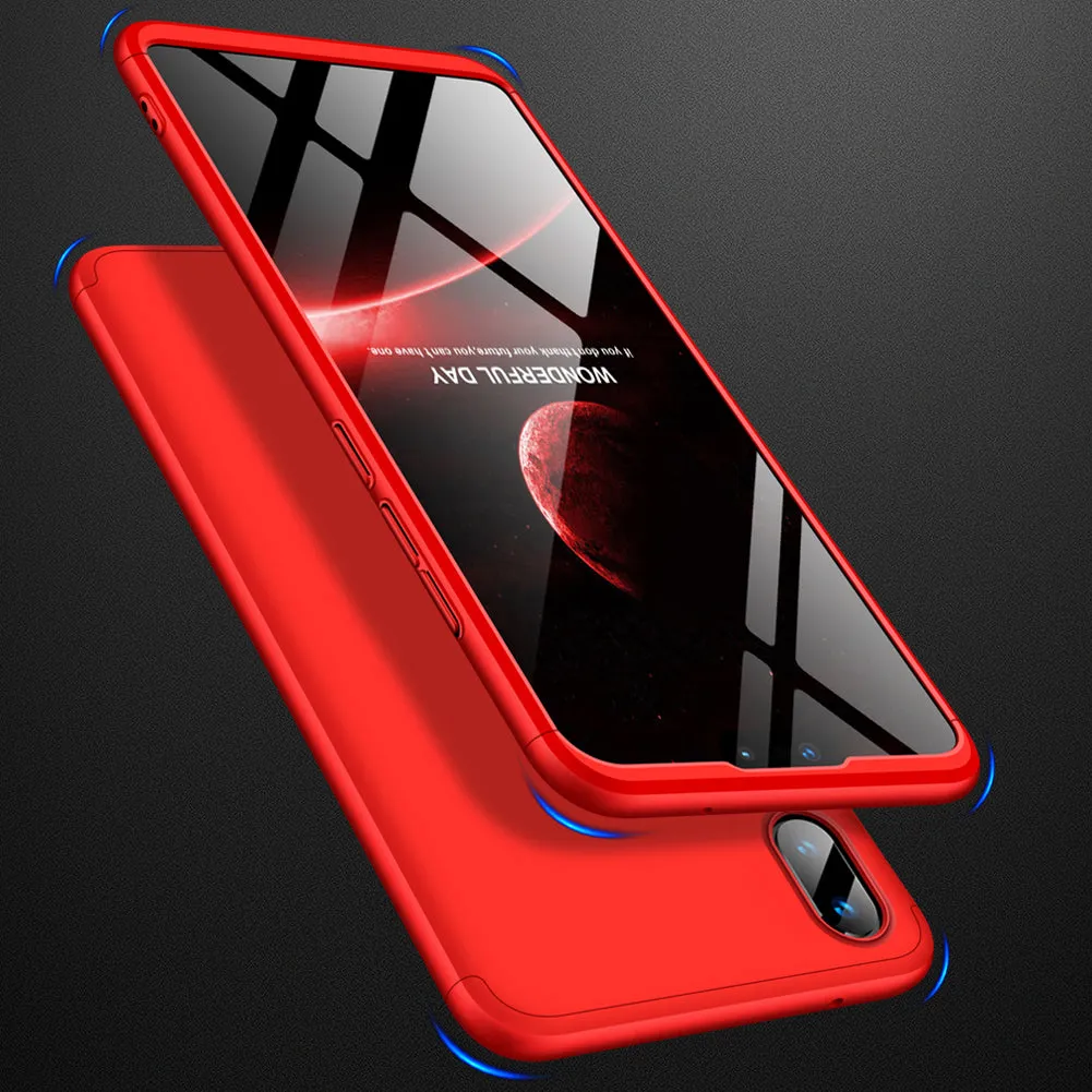 for HUAWEI Y9 2019 Ultra Slim PC Back Cover Non-slip Shockproof 360 Degree Full Protective Case Red black red_HUAWEI Y9 2019