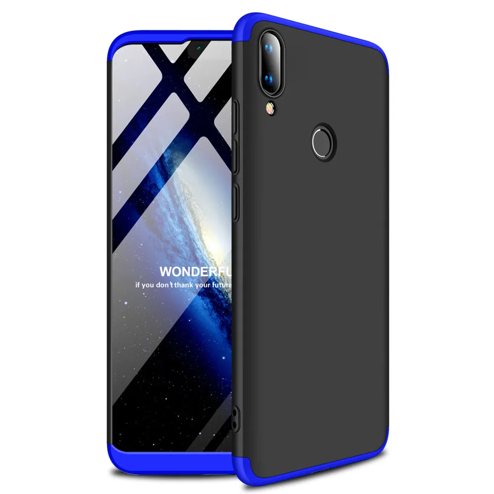 for HUAWEI Y9 2019 Ultra Slim PC Back Cover Non-slip Shockproof 360 Degree Full Protective Case Red black red_HUAWEI Y9 2019