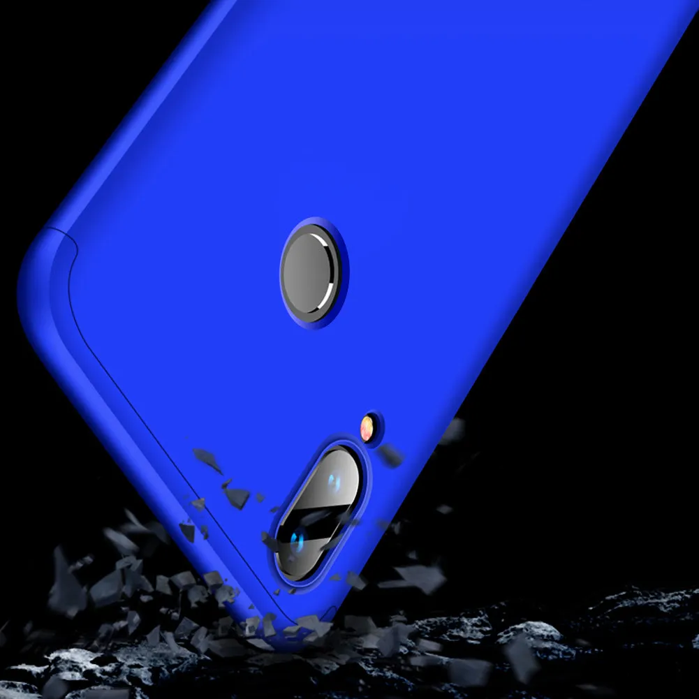 for HUAWEI Y9 2019 Ultra Slim PC Back Cover Non-slip Shockproof 360 Degree Full Protective Case Red black red_HUAWEI Y9 2019