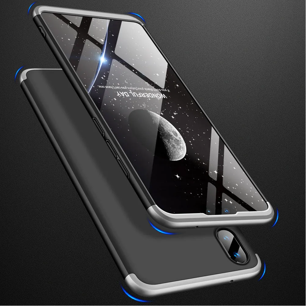 for HUAWEI Y9 2019 Ultra Slim PC Back Cover Non-slip Shockproof 360 Degree Full Protective Case Red black red_HUAWEI Y9 2019