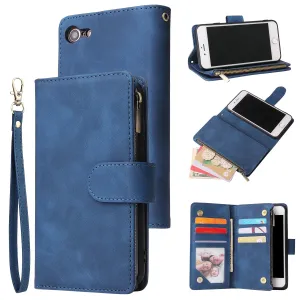 For iPhone 6 / 6S iPhone 6 plus / 6S plus iPhone 7 / 8 iPhone 7 plus / 8 plus Smart Phone Cover Coin Pocket with Cards Bracket Zipper Phone PU Leather Case Phone Cover  iPhone 7 / 8