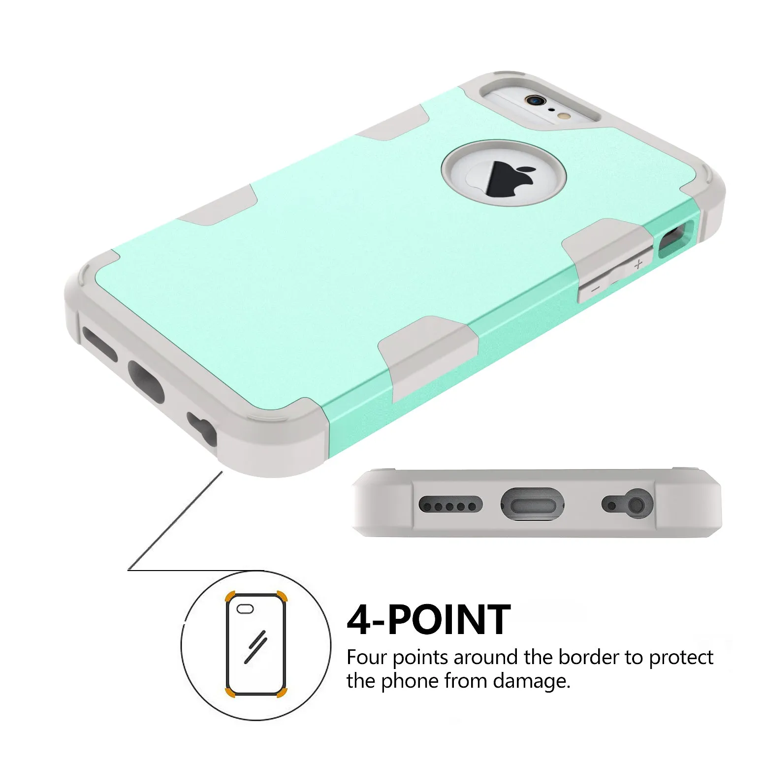 For iPhone 6/6S PC  Silicone 2 in 1 Hit Color Tri-proof Shockproof Dustproof Anti-fall Protective Cover Back Case Gold   black