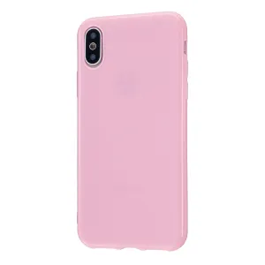 For iPhone X/XS/XS Max/XR  Cellphone Cover Slim Fit Bumper Protective Case Glossy TPU Mobile Phone Shell Rose pink
