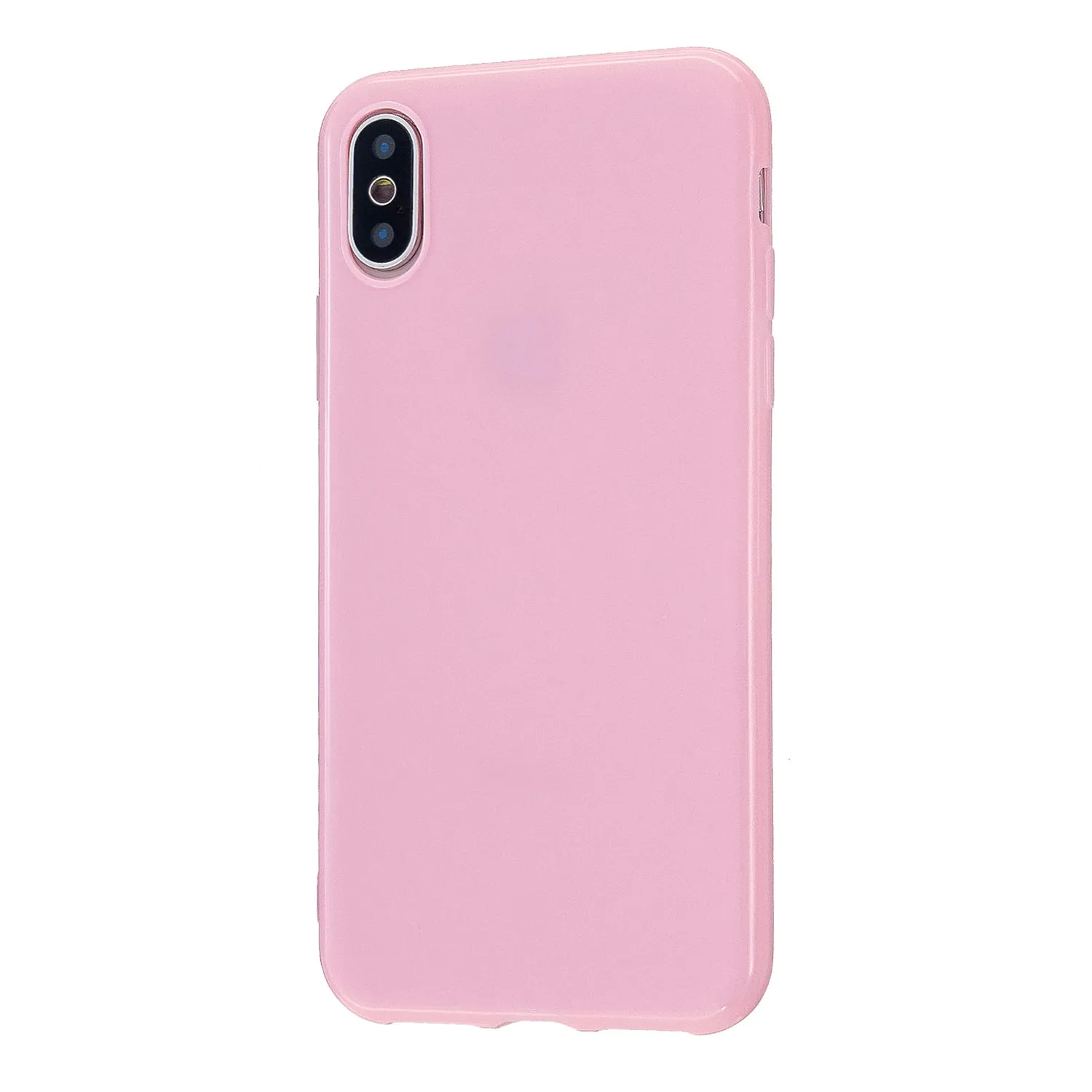 For iPhone X/XS/XS Max/XR  Cellphone Cover Slim Fit Bumper Protective Case Glossy TPU Mobile Phone Shell Rose pink