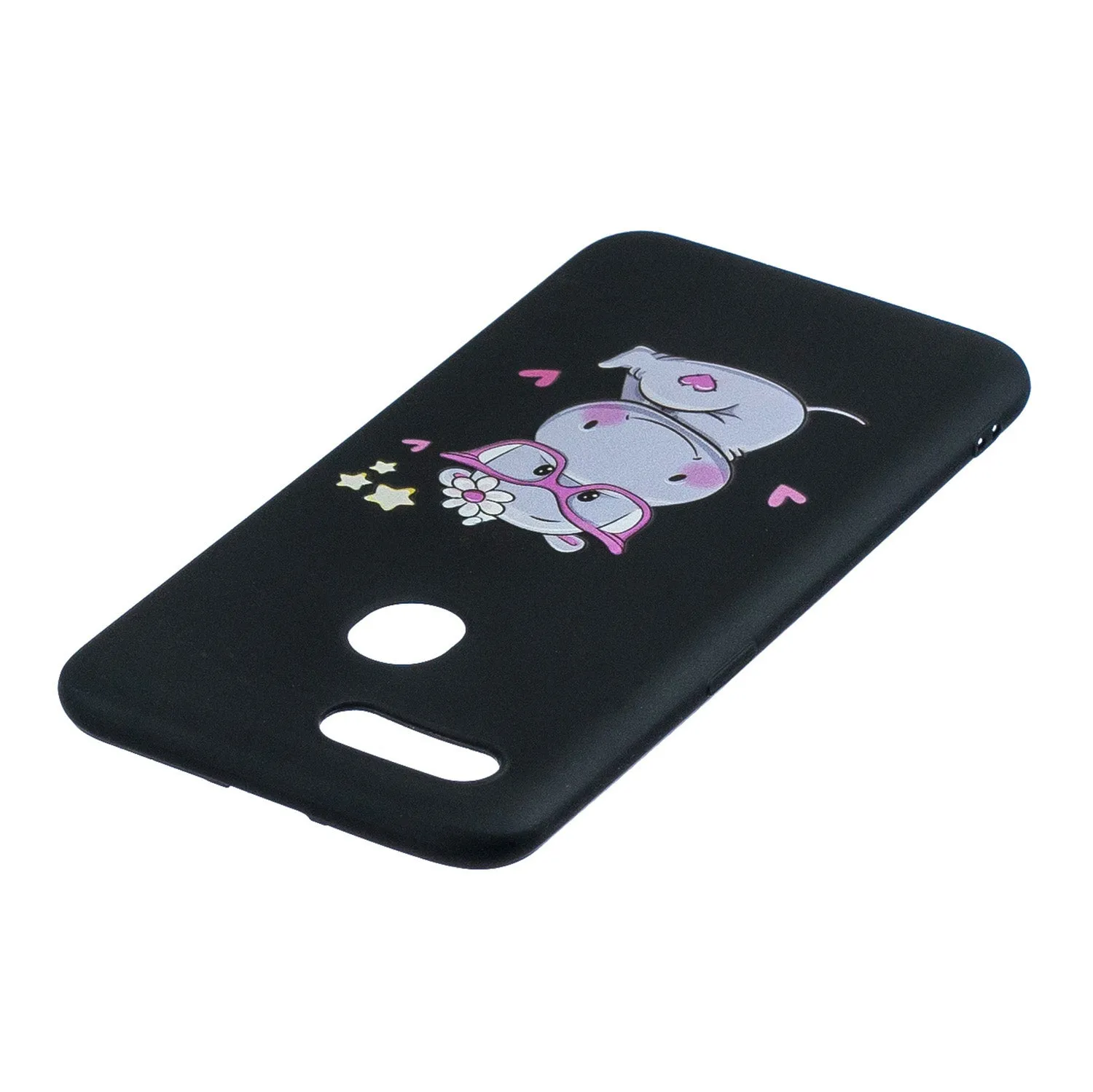 For OPPO A7 Cartoon Lovely Coloured Painted Soft TPU Back Cover Non-slip Shockproof Full Protective Case with Lanyard yellow