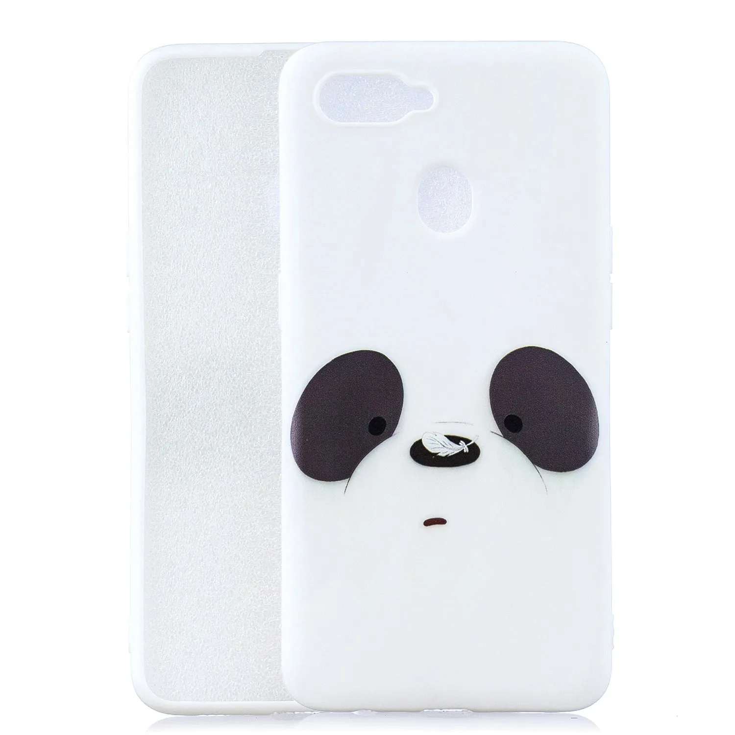 For OPPO A7 Cartoon Lovely Coloured Painted Soft TPU Back Cover Non-slip Shockproof Full Protective Case with Lanyard yellow
