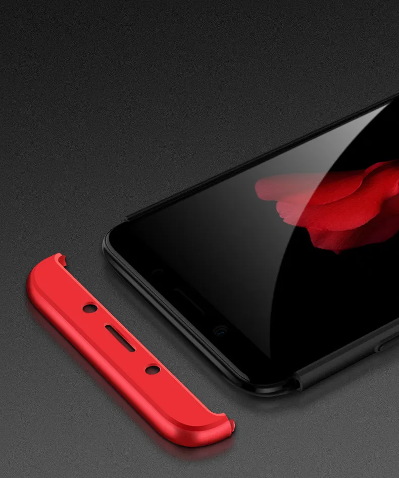 For OPPO A83/A1 Ultra Slim PC Back Cover Non-slip Shockproof 360 Degree Full Protective Case red