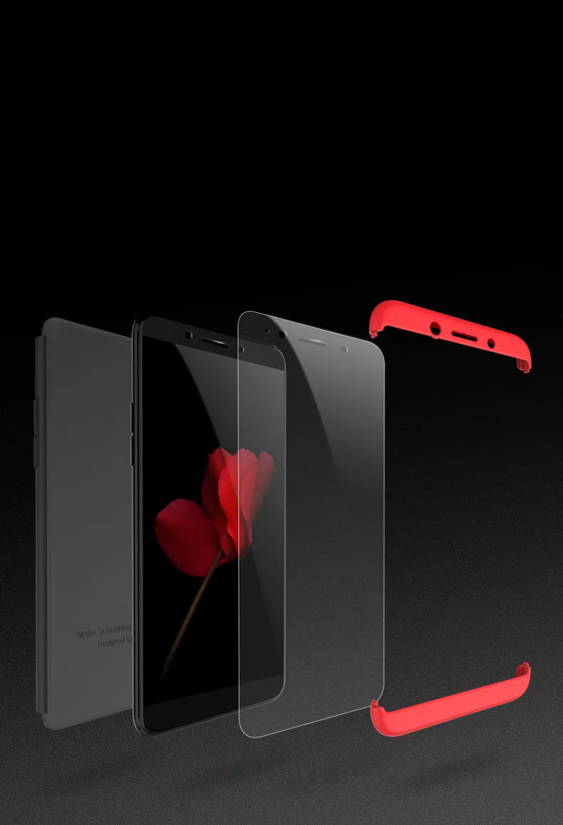 For OPPO A83/A1 Ultra Slim PC Back Cover Non-slip Shockproof 360 Degree Full Protective Case red