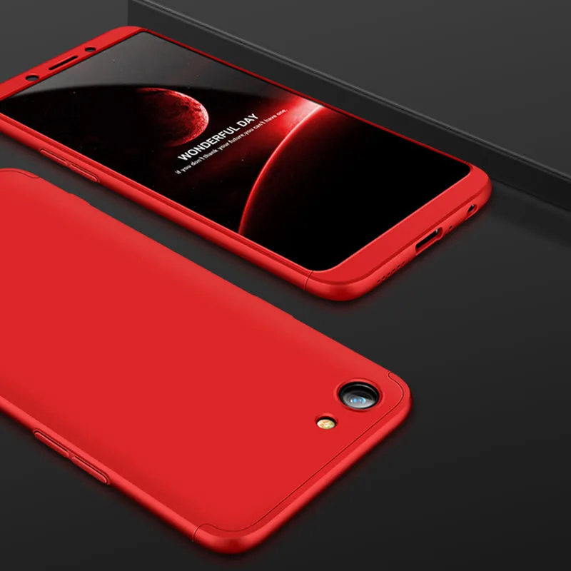 For OPPO A83/A1 Ultra Slim PC Back Cover Non-slip Shockproof 360 Degree Full Protective Case red