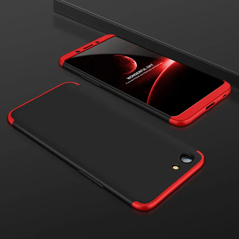 For OPPO A83/A1 Ultra Slim PC Back Cover Non-slip Shockproof 360 Degree Full Protective Case red