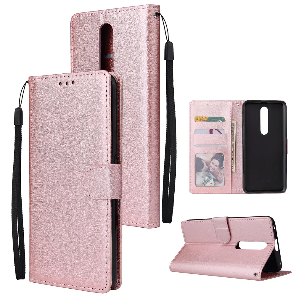 For OPPO F11 pro Wallet-type PU Leather Protective Phone Case with Buckle & 3 Card Position Red wine