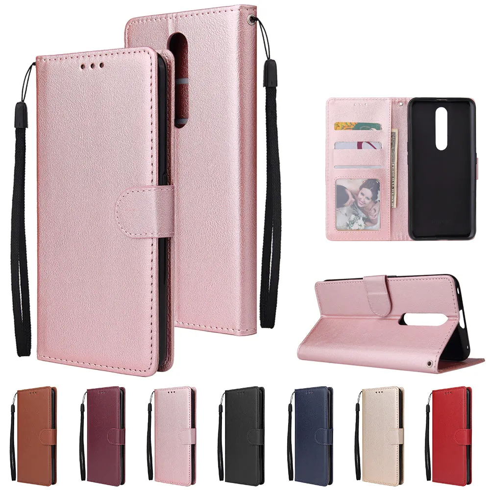 For OPPO F11 pro Wallet-type PU Leather Protective Phone Case with Buckle & 3 Card Position Red wine
