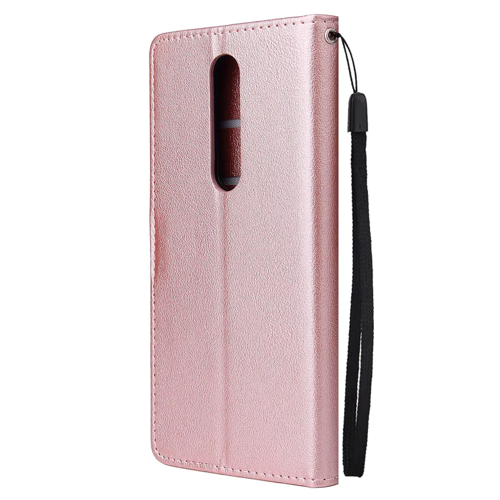 For OPPO F11 pro Wallet-type PU Leather Protective Phone Case with Buckle & 3 Card Position Red wine