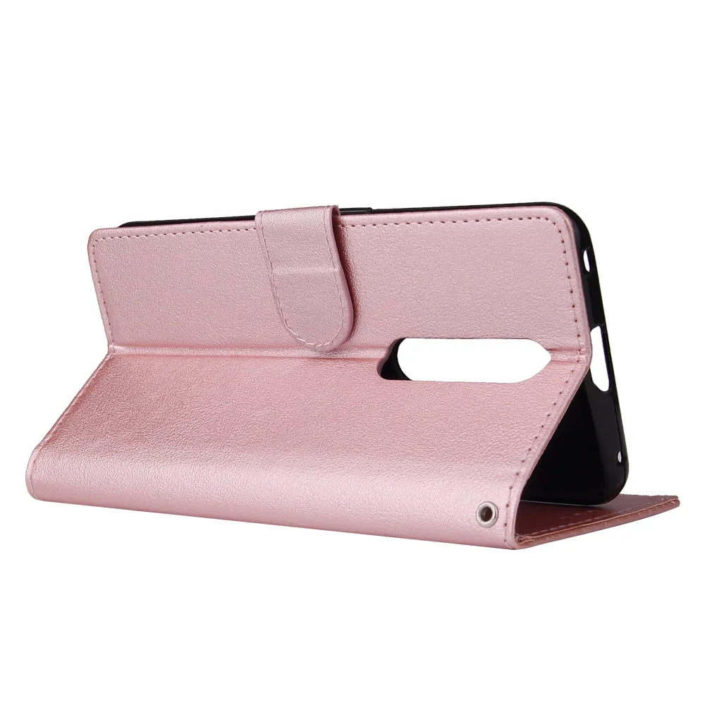 For OPPO F11 pro Wallet-type PU Leather Protective Phone Case with Buckle & 3 Card Position Red wine