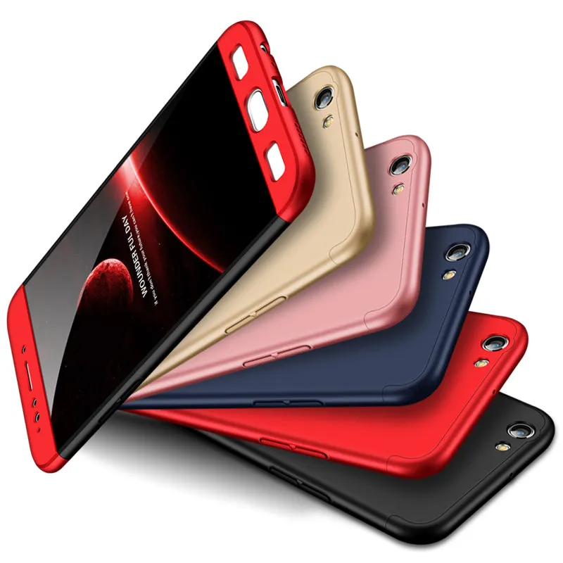 For OPPO F3 PLUS Ultra Slim PC Back Cover Non-slip Shockproof 360 Degree Full Protective Case Red black red