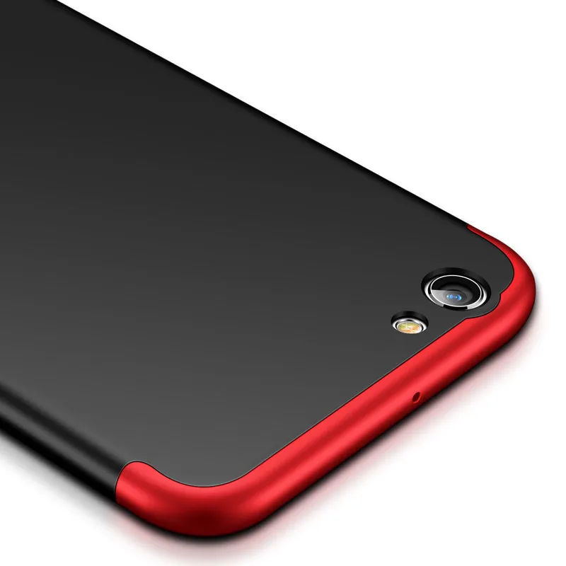 For OPPO F3 PLUS Ultra Slim PC Back Cover Non-slip Shockproof 360 Degree Full Protective Case Red black red