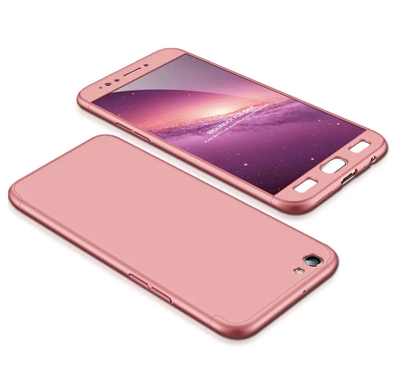 For OPPO F3/A77(International) Slim 3 in 1 Hybrid Hard Case Full Body 360 Degree Protection Back Cover Rose gold