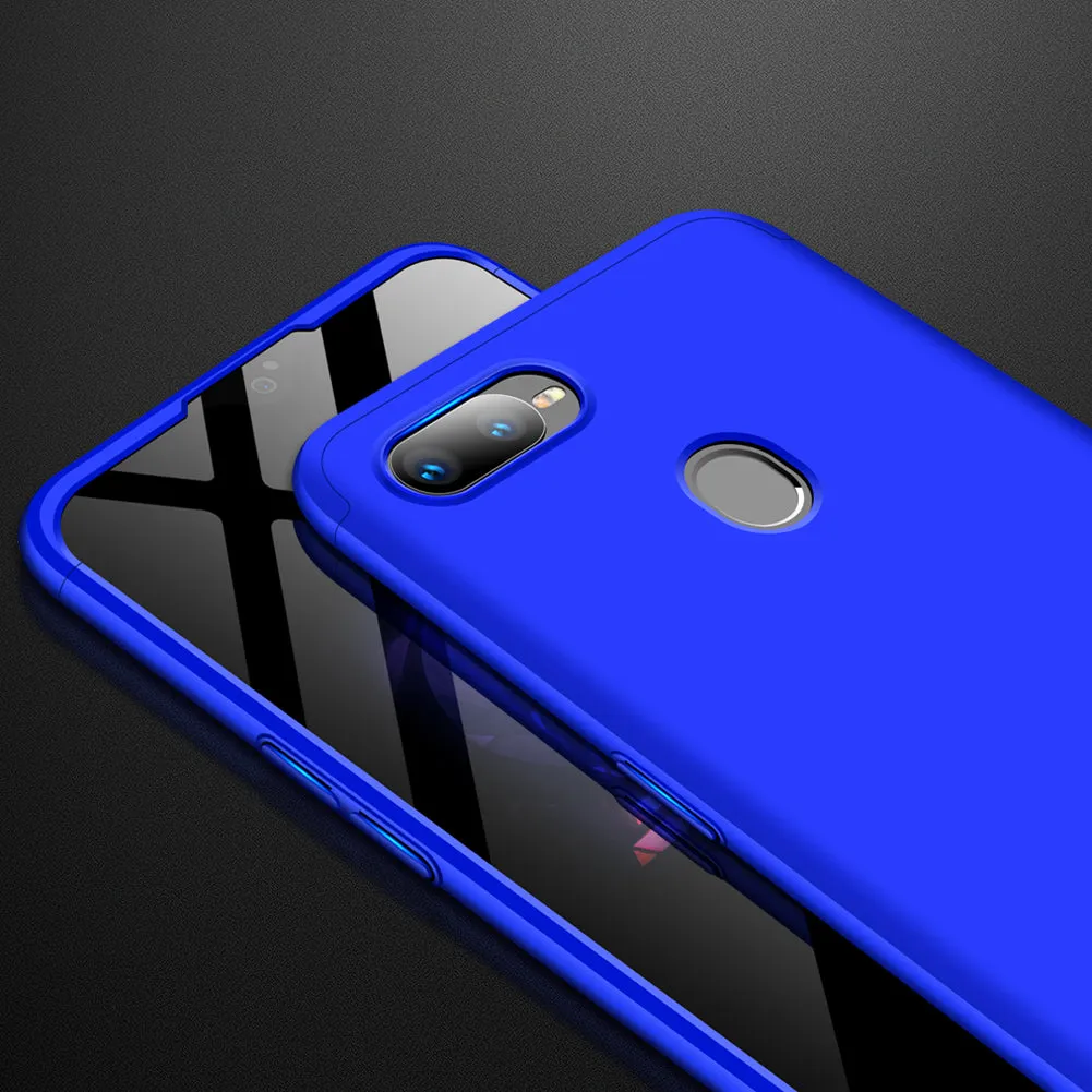 For OPPO F9/F9 Pro 3 in 1 360 Degree Non-slip Shockproof Full Protective Case Red black red