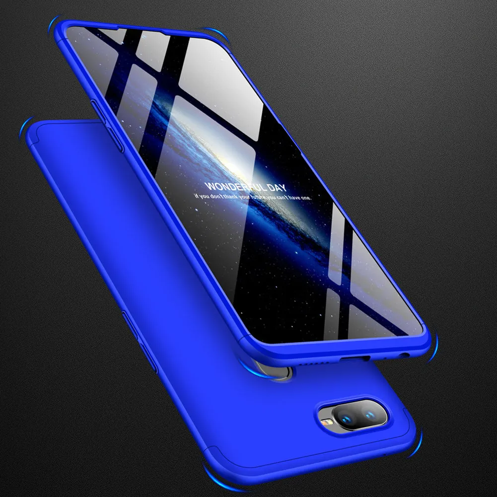 For OPPO F9/F9 Pro 3 in 1 360 Degree Non-slip Shockproof Full Protective Case red