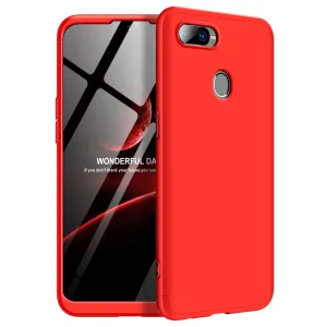 For OPPO F9/F9 Pro 3 in 1 360 Degree Non-slip Shockproof Full Protective Case red
