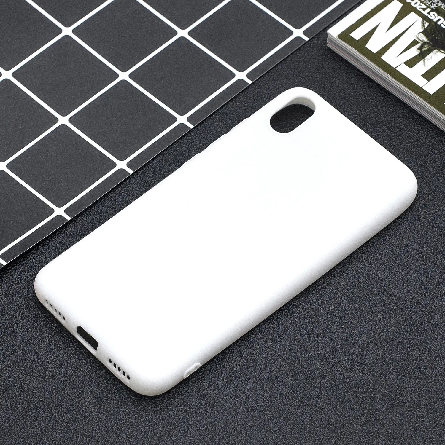 For Redmi 7A Lovely Candy Color Matte TPU Anti-scratch Non-slip Protective Cover Back Case white