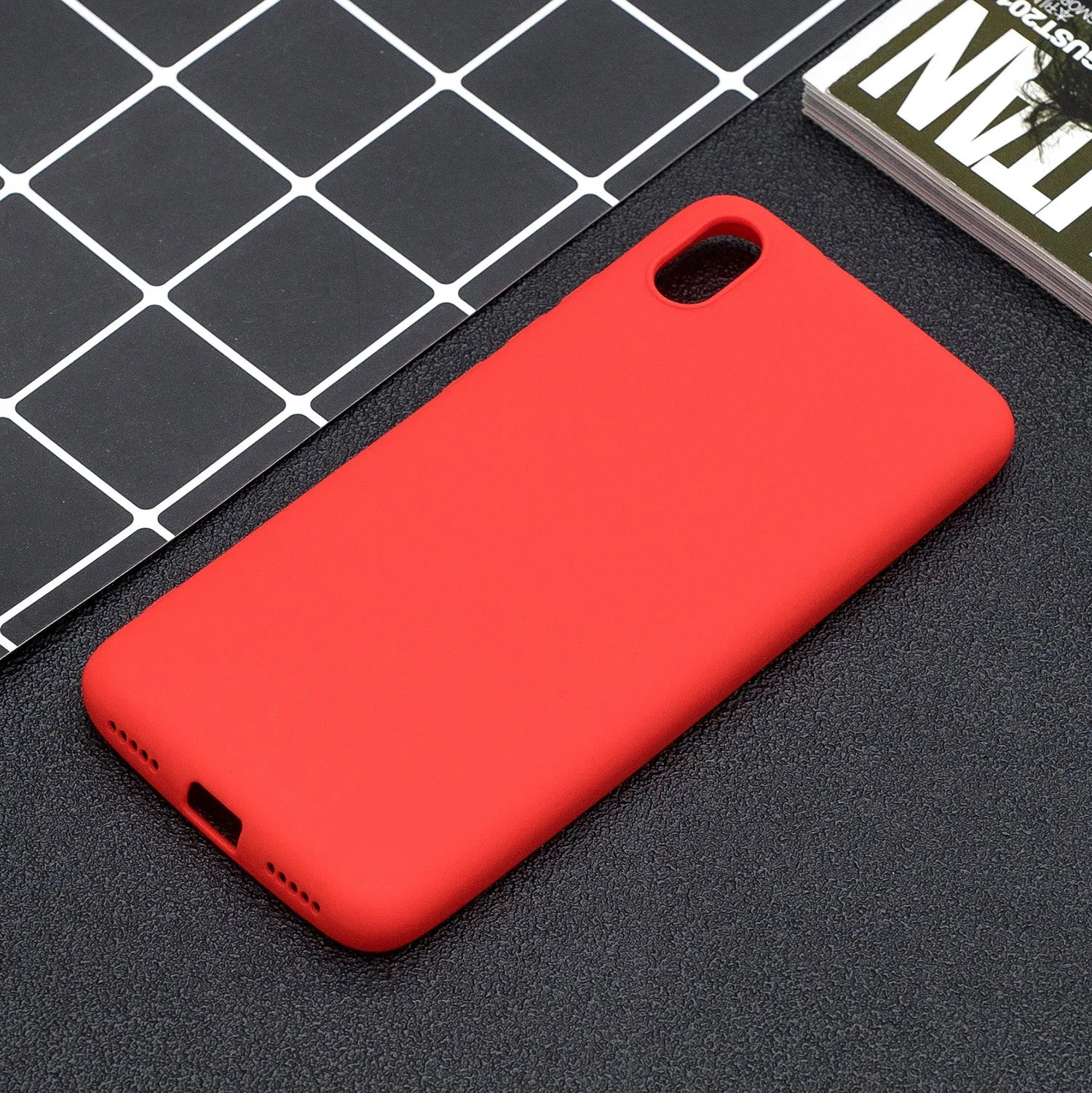 For Redmi 7A Lovely Candy Color Matte TPU Anti-scratch Non-slip Protective Cover Back Case white