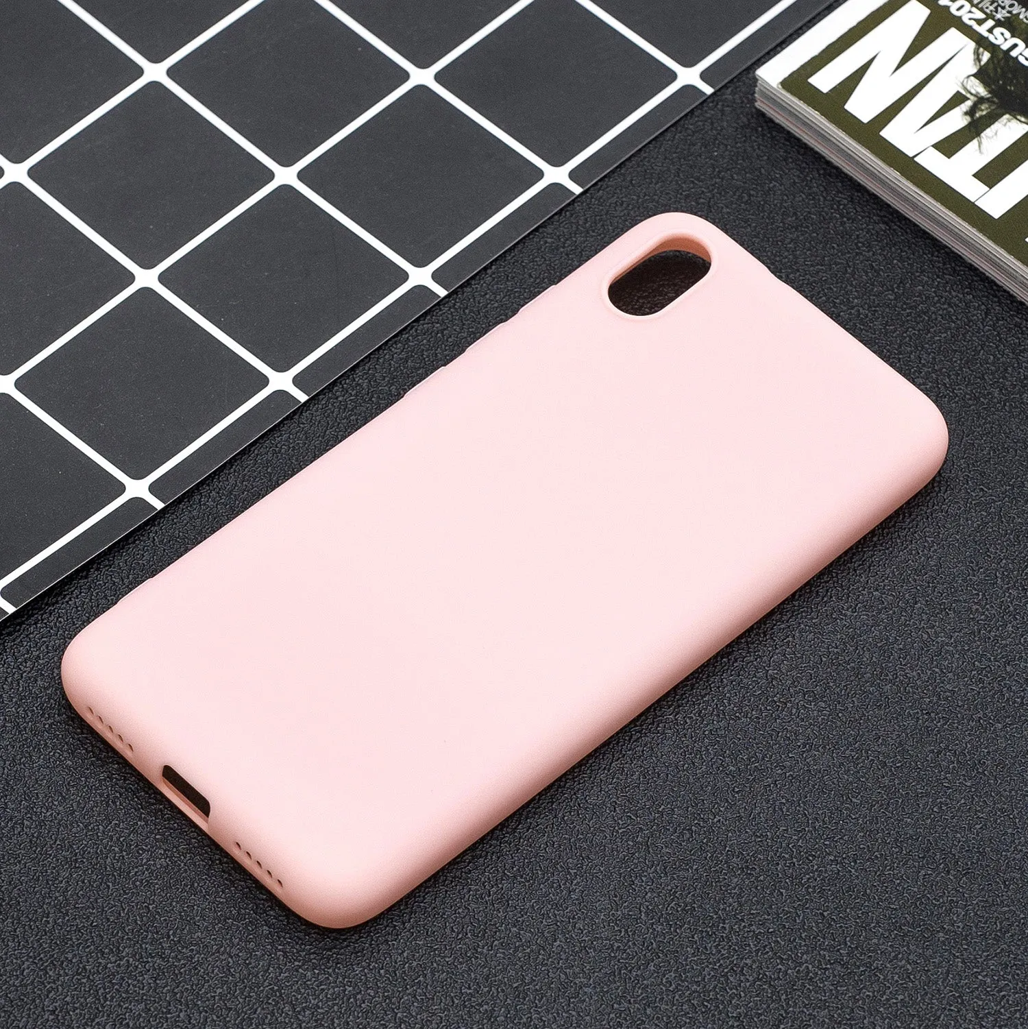 For Redmi 7A Lovely Candy Color Matte TPU Anti-scratch Non-slip Protective Cover Back Case white