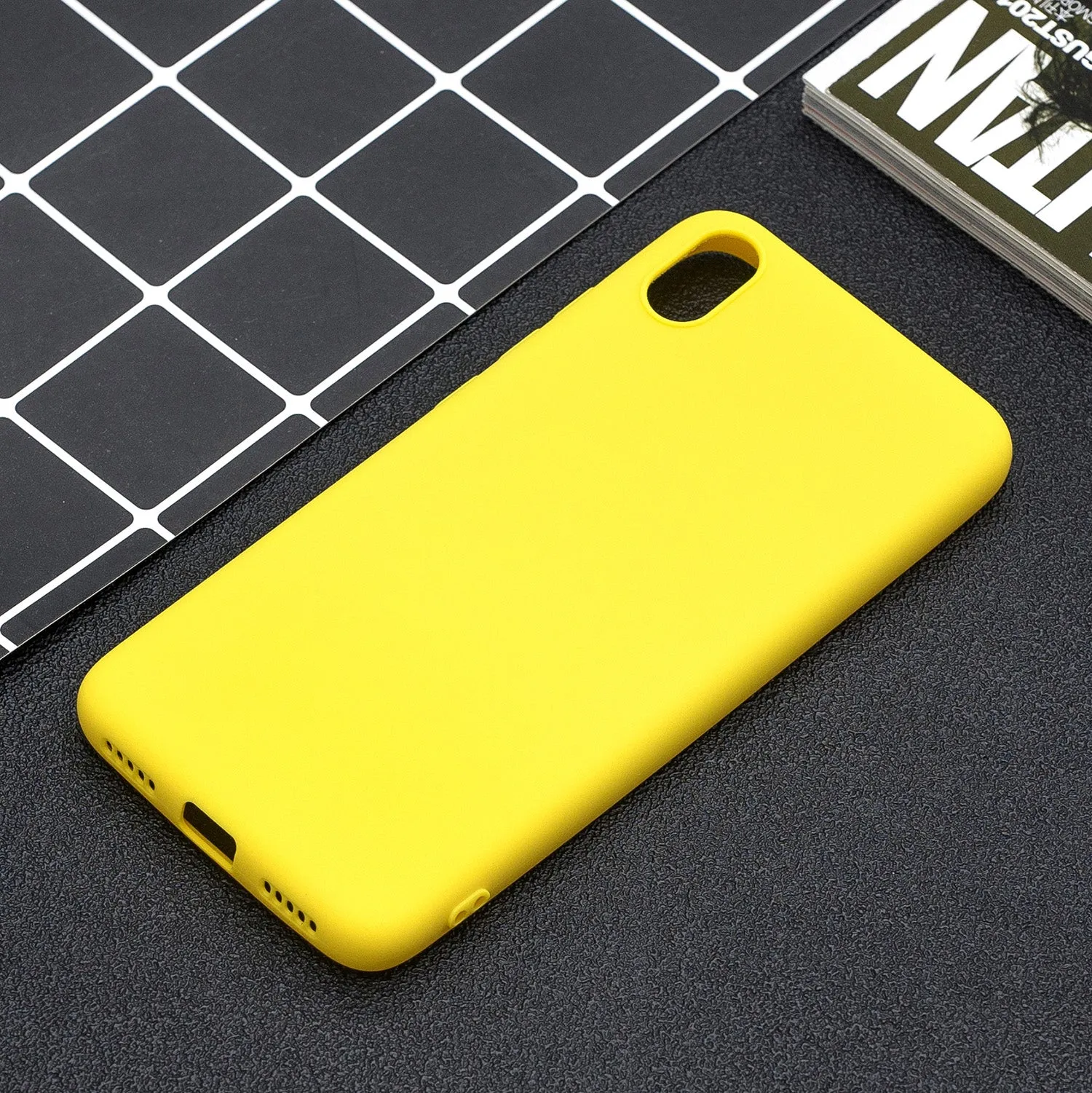 For Redmi 7A Lovely Candy Color Matte TPU Anti-scratch Non-slip Protective Cover Back Case white