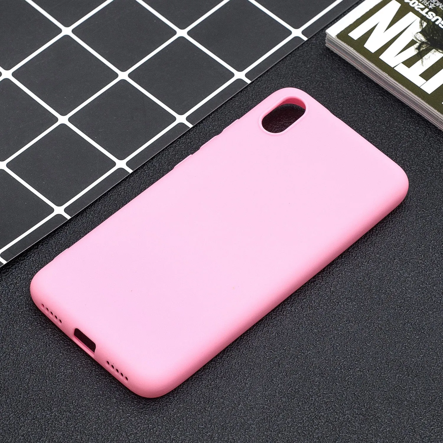 For Redmi 7A Lovely Candy Color Matte TPU Anti-scratch Non-slip Protective Cover Back Case white