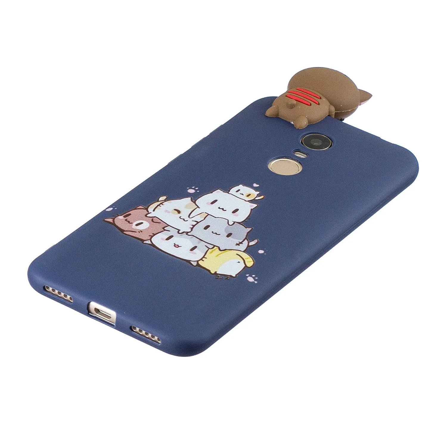 For Redmi 8/8A/5/Note 8T Mobile Phone Case Cute Cellphone Shell Soft TPU Cover with Cartoon Pig Duck Bear Kitten Lovely Pattern Royal blue