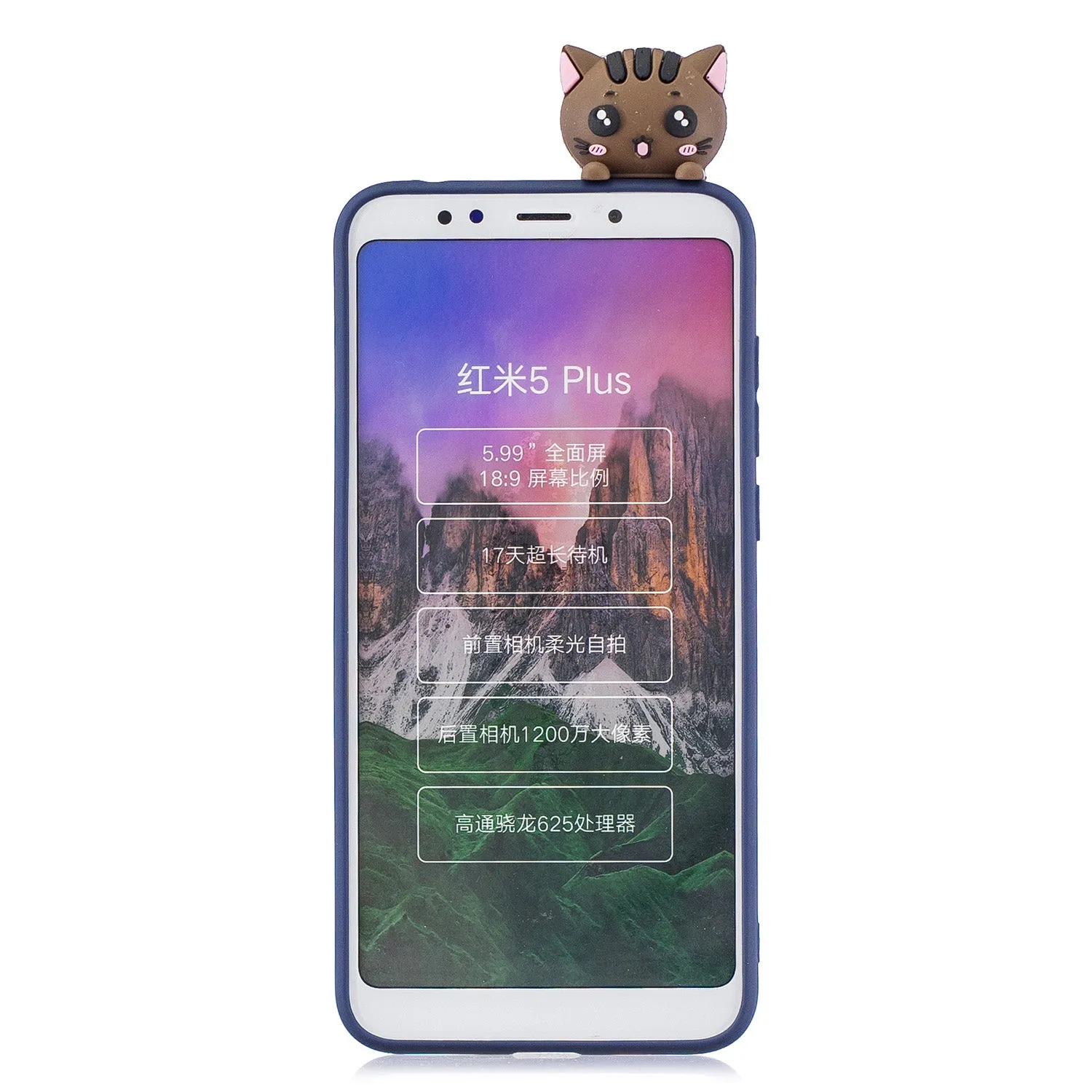 For Redmi 8/8A/5/Note 8T Mobile Phone Case Cute Cellphone Shell Soft TPU Cover with Cartoon Pig Duck Bear Kitten Lovely Pattern Royal blue