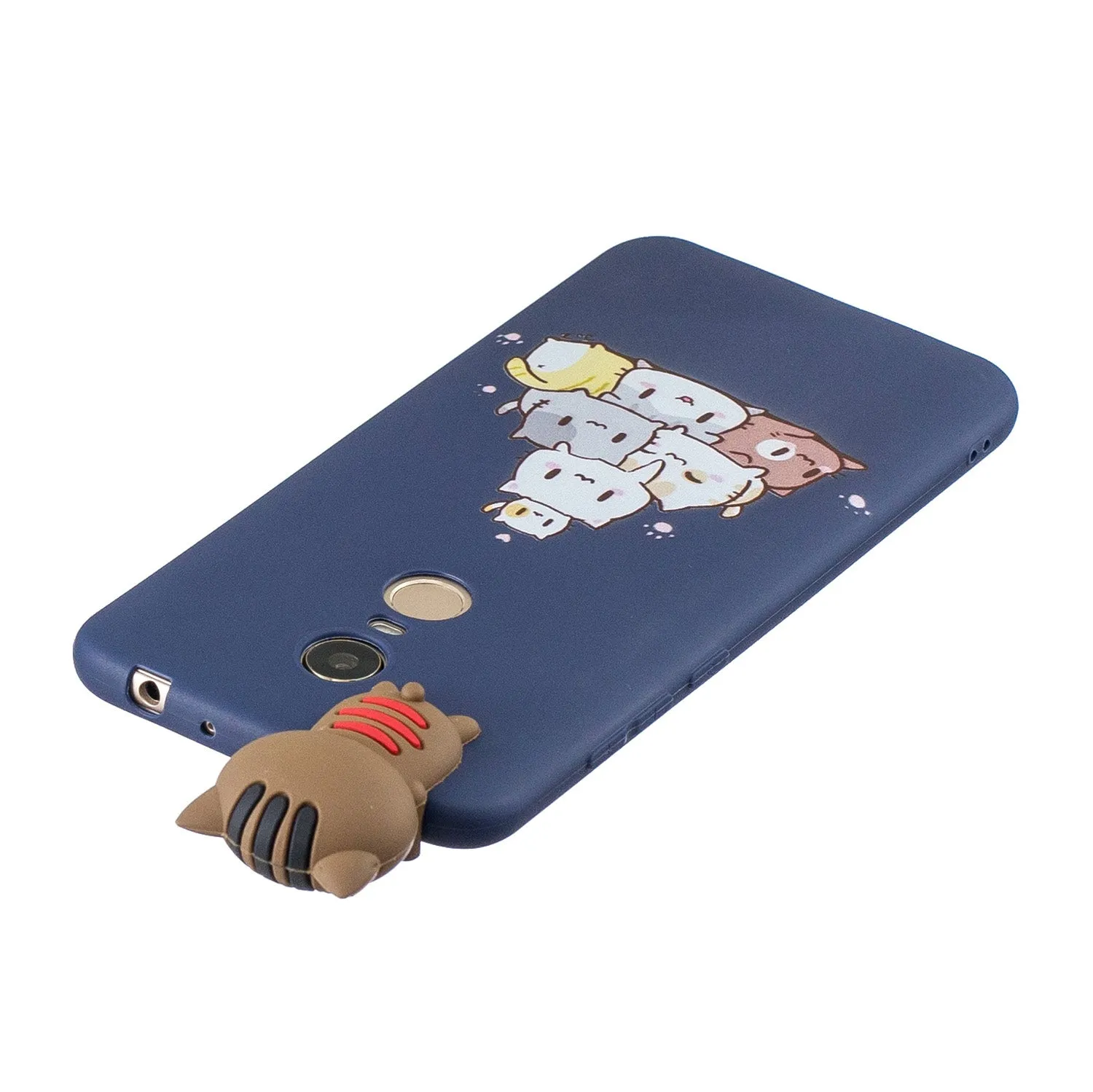For Redmi 8/8A/5/Note 8T Mobile Phone Case Cute Cellphone Shell Soft TPU Cover with Cartoon Pig Duck Bear Kitten Lovely Pattern Royal blue