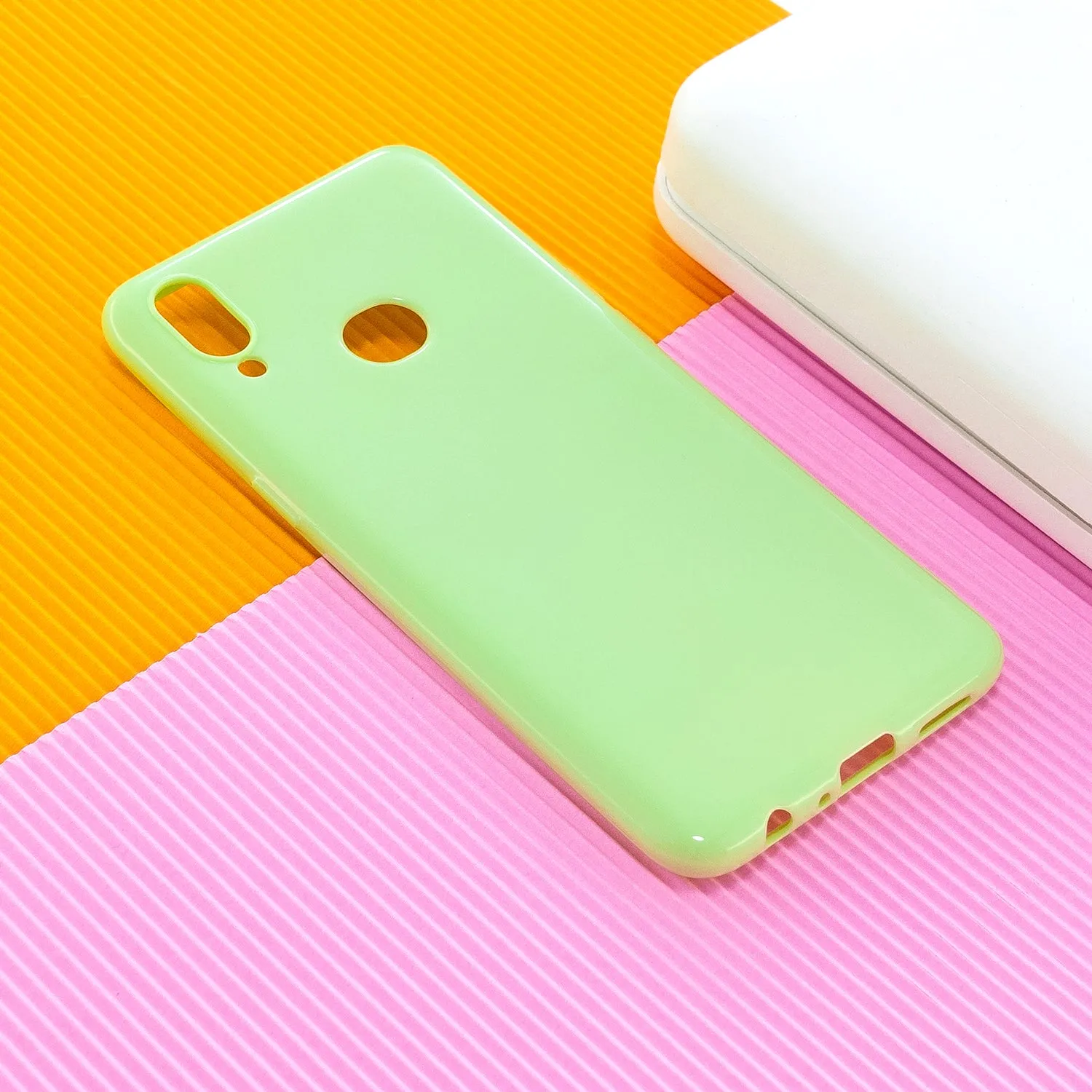 For Samsung A10S/A20S Cellphone Cover Soft TPU Phone Case Simple Profile Full Body Protection Anti-scratch Shell Sakura pink