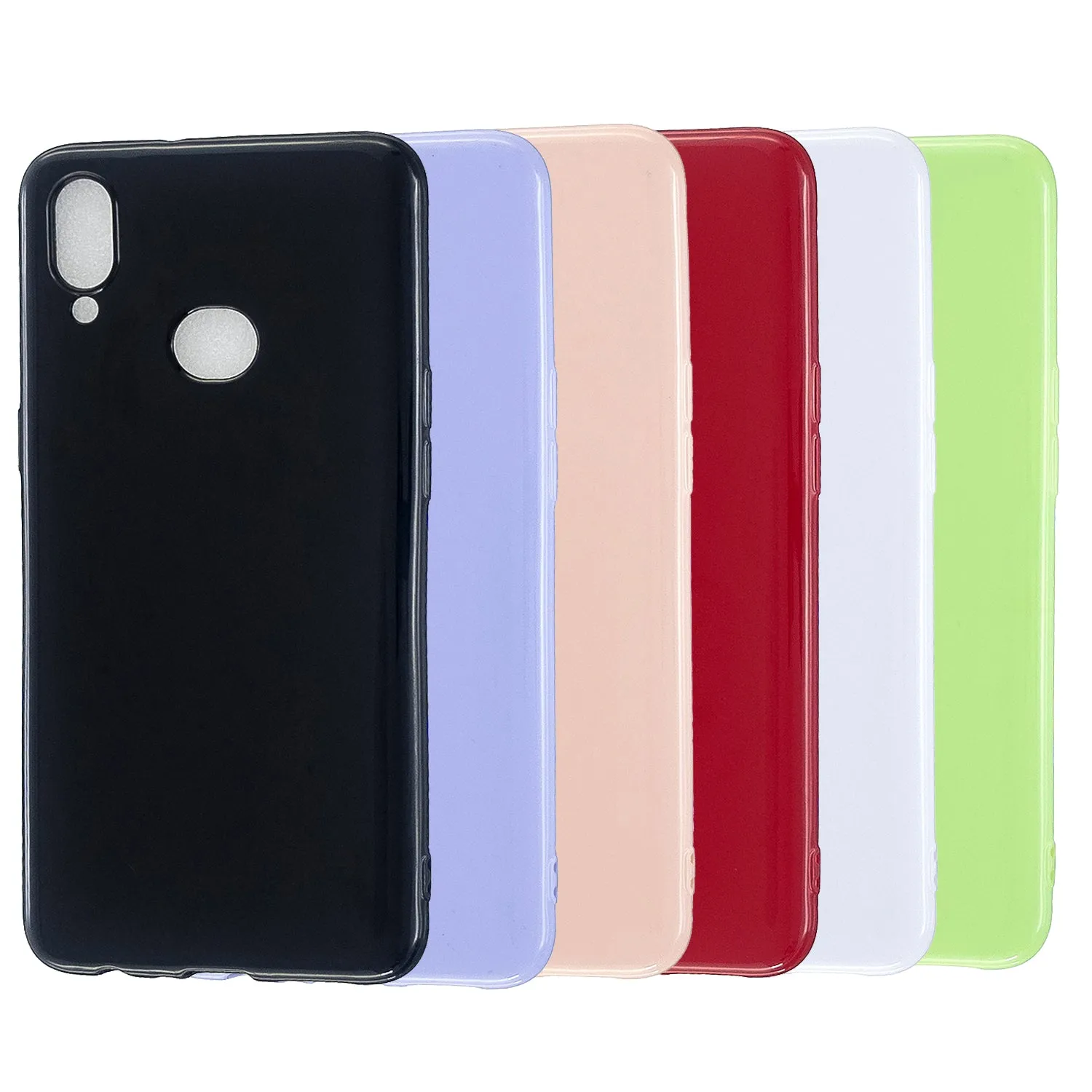 For Samsung A10S/A20S Cellphone Cover Soft TPU Phone Case Simple Profile Full Body Protection Anti-scratch Shell Sakura pink