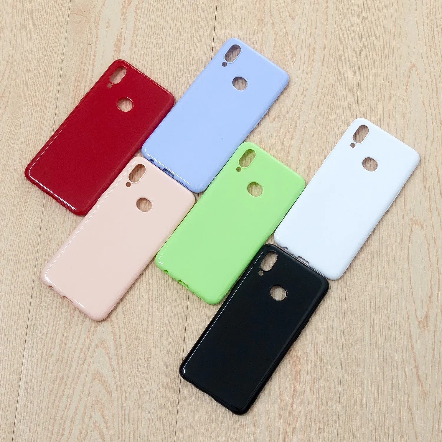 For Samsung A10S/A20S Cellphone Cover Soft TPU Phone Case Simple Profile Full Body Protection Anti-scratch Shell Sakura pink