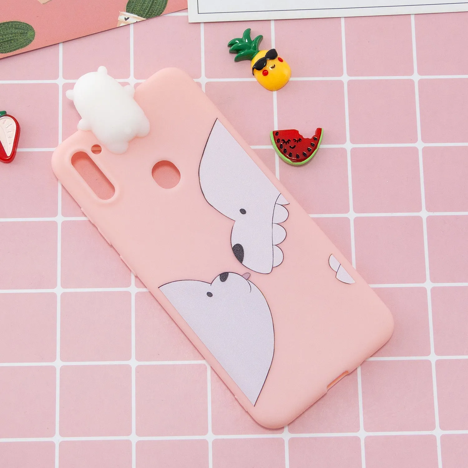 For Samsung A11 TPU Back Cover 3D Cartoon Painting Soft Mobile Phone Case Shell Dumb husky