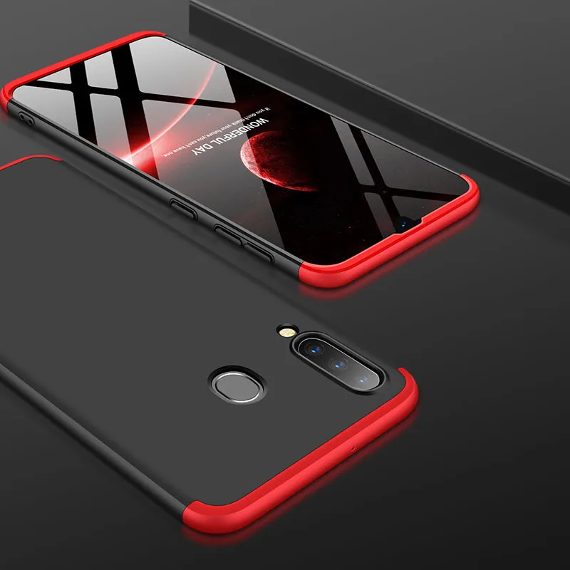 For Samsung A30 Ultra Slim PC Back Cover Non-slip Shockproof 360 Degree Full Protective Case Red black red